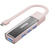 Unitek Hub dwukierunkowy USB C/USB A 5Gbps różowy