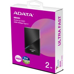 Dysk SSD Adata SE920 2TB USB4C 3800/3700 MB/s czarny
