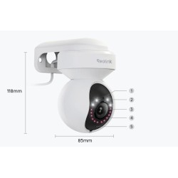 Kamera IP Reolink E Series E540 PTZ 5MP Wi-Fi LED biała