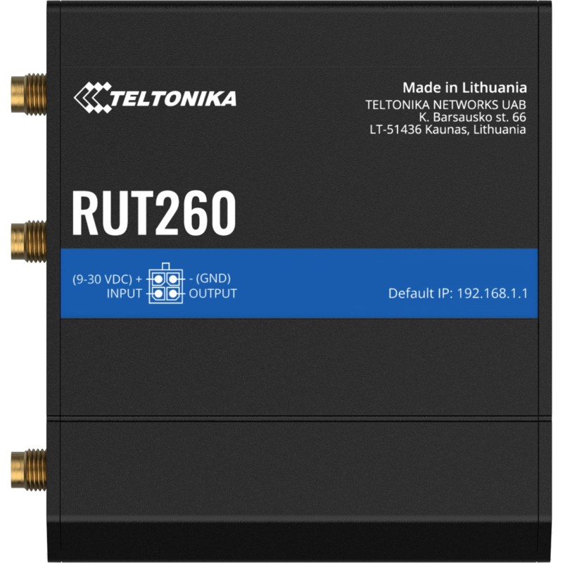 Teltonika RUT260 router przemysłowy 4G / LTE (RUT260000000) Teltonika RUT260 router przemysłowy 4G / LTE (RUT260000000)