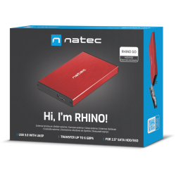 Zewnętrzna obudowa dysku Natec Rhino Go SATA 2.5cala USB 3.0 Czerwony