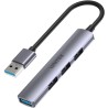 Unitek Hub USB-A 1*USB-A 5 Gbps, 3*USB-A 2.0 alu