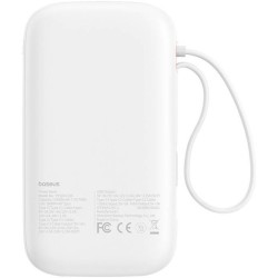 Powerbank Baseus QPow 2 10000mAh 30W z 2 wbudowanymi kablami USB-C - biały