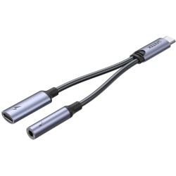 Unitek Adapter USB-C na minijack 3,5mm i USB-C 60W