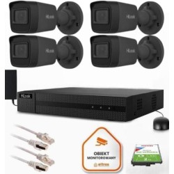 Zestaw do monitoringu Hilook 4 kamery IP IPCAM-B4-P Black 2K+