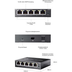 SWITCH TP-LINK OMADA ES205G Easy Managed