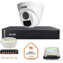 Zestaw monitoringu IP BCS Basic 1x Kamera BCS-B-EIP15FR3(2.0) Rejestrator z dyskiem