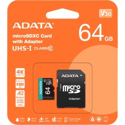 Adata Karta pamięci microSD Premier Pro 64 GB UHS1 U3 V30 A2 + adapter