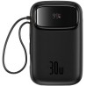Powerbank Baseus QPow 2 10000mAh 30W z 2 wbudowanymi kablami USB-C - czarny