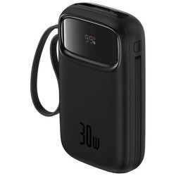 Powerbank Baseus QPow 2 10000mAh 30W z 2 wbudowanymi kablami USB-C - czarny