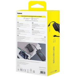 Powerbank Baseus QPow 2 10000mAh 30W z 2 wbudowanymi kablami USB-C - czarny