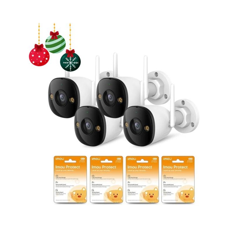 Zestaw 4 kamer IP Imou bullet 3 5MP z chmurami Imou Protect
