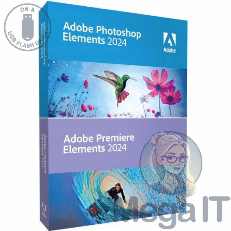 Photoshop & Premiere Elements 2024 - Licencja Wieczysta (LifeTime) - Windows - Licencja Biznes - BOX (USB)