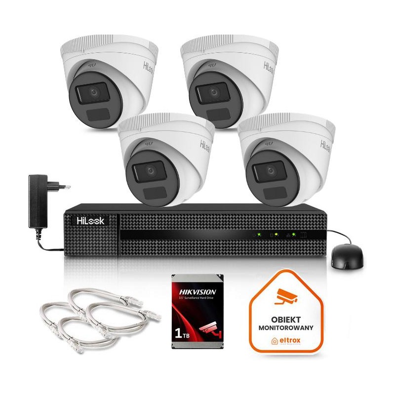 Zestaw monitoringu Hilook 4 kamery IP IPCAM-T4-P