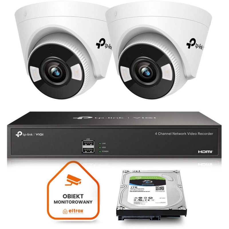 Monitoring zestaw bezprzewodowy TP-LINK VIGI 2 kamery 4MPX C440-W WiFi 1TB