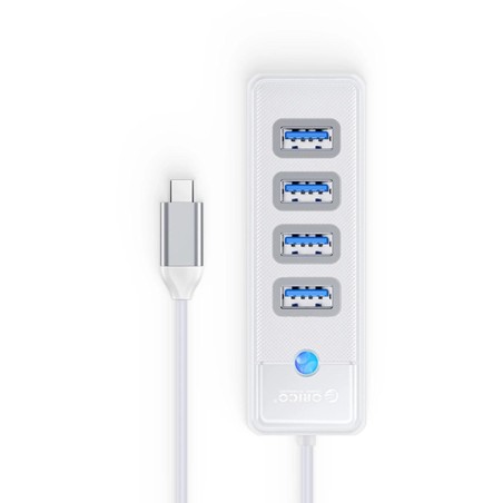 Hub USB Orico USB-C 4x USB-A 3.1 biały