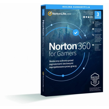Norton 360 for Gamers BOX PL 3-urządzenia, 12-miesięcy