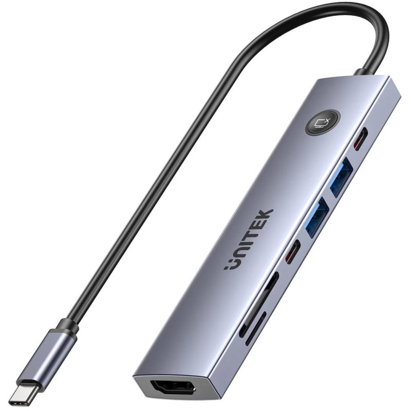 Unitek Hub USB-C 7w1 4K@60Hz, PD 100W