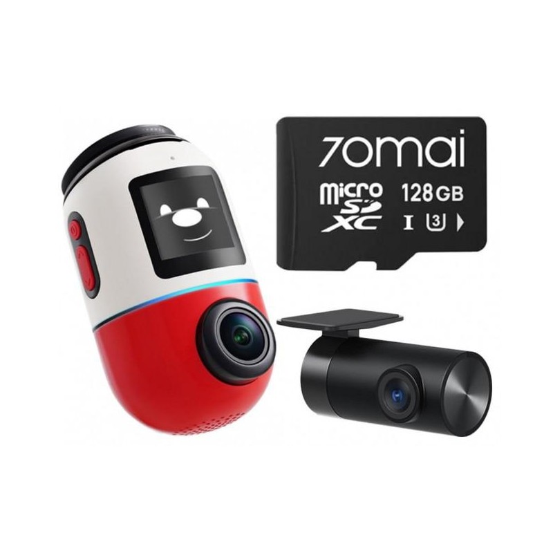 Wideorejestrator 70mai X800 Dash Cam 4K Dual Omni Set RED + karta pamięci 70mai 128GB