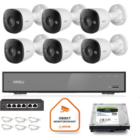 Zestaw monitoringu Imou 6x kamera PS3E-8Q0 8MP POE