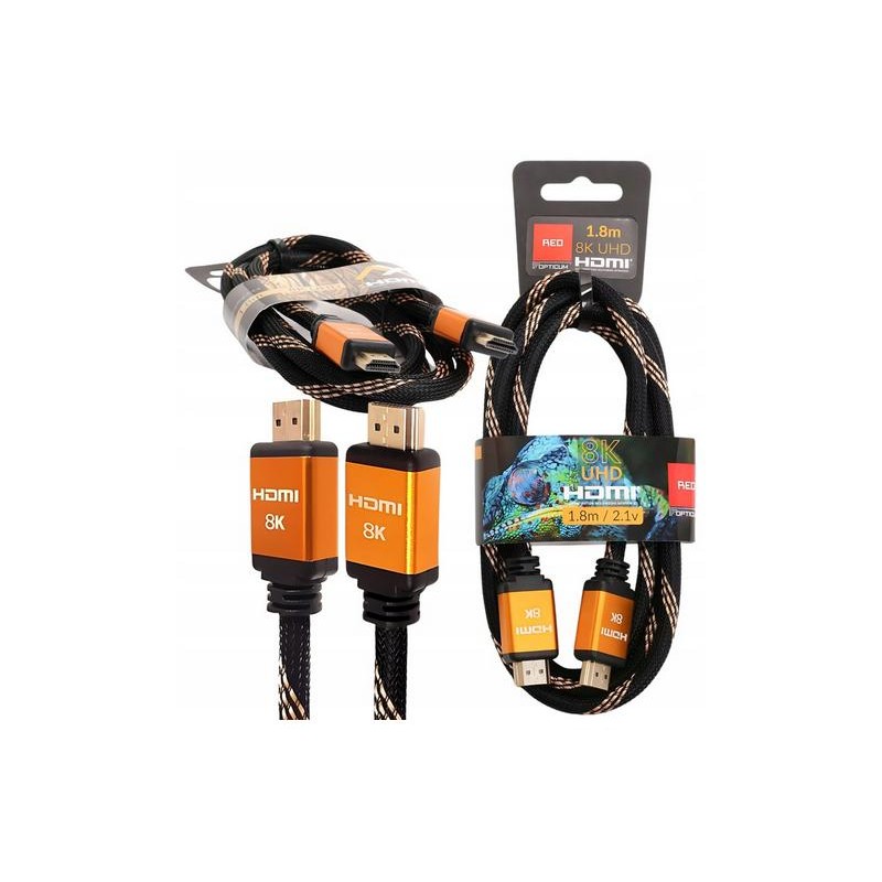 Opticum RED HDMI CABLE / KABEL HDMI 1.8m 8K UHD