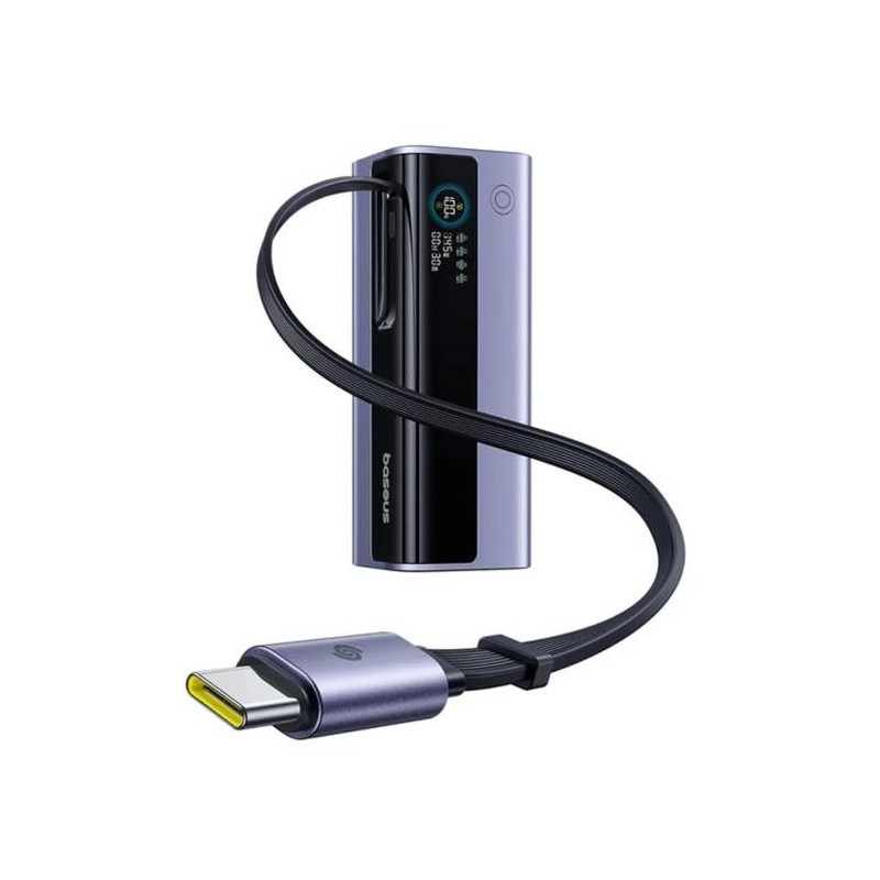 Powerbank Baseus EnerGeek GR11 20000 mAh 145 W USB-A 2x USB-C szary ze zwijanym kablem USB-C