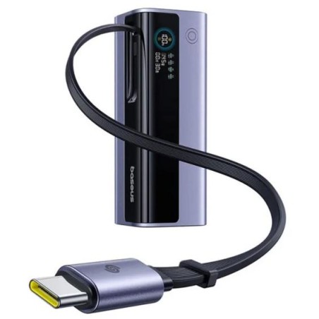 Powerbank Baseus EnerGeek GR11 20000 mAh 145 W USB-A 2x USB-C szary ze zwijanym kablem USB-C