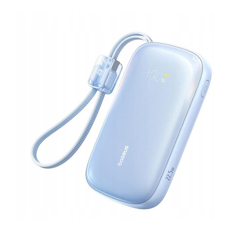 Powerbank Baseus EnerFill FC21 20000 mAh 22,5 W USB-A USB-C niebieski z odłączanym kablem Lightning