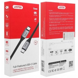 Kabel USB Unitek USB-C na USB-C 10Gbps 4K 60Hz 20V/5A | Przewód USB,
