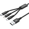 Unitek przewód ładujący USB 3 w 1 czarny