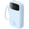 Powerbank Baseus QPow 2 10000mAh 30W z 2 wbudowanymi kablami USB-C - niebieski