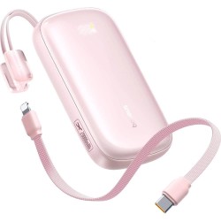 Powerbank Baseus EnerFill FC21 20000 mAh 22,5 W USB-A USB-C różowy z odłączanym kablem Lightning