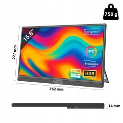 Monitor Przenośny Zenwire 15,6" Full HD 1920x1080 IPS HDR HDMI M9P