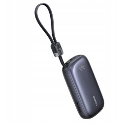 Powerbank Baseus EnerFill FC21 20000 mAh 22,5 W USB-A USB-C czarny z odłączanym kablem Lightning