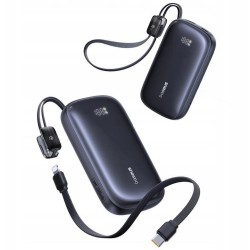 Powerbank Baseus EnerFill FC21 20000 mAh 22,5 W USB-A USB-C czarny z odłączanym kablem Lightning