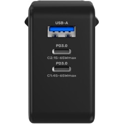 Ładowarka sieciowa Unitek 65W GaN Quick Charge (2x USB-C PD + USB-A)