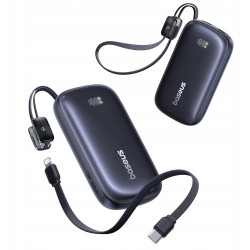 Powerbank Baseus EnerFill FC21 10000 mAh 22,5 W USB-A USB-C czarny z odłączanym kablem Lightning