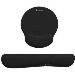 Podkładka pod mysz i nadgarstek Natec Chipmunk 2w1 zestaw ergonomiczny czarny