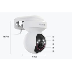 Kamera IP Reolink E Series E540 PTZ 5MP Wi-Fi LED biała