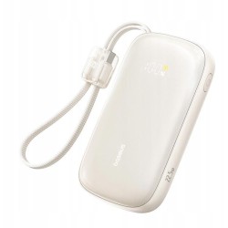 Powerbank Baseus EnerFill FC21 20000 mAh 22,5 W USB-A USB-C beżowy z odłączanym kablem Lightning