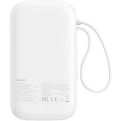 Powerbank Baseus QPow 2 10000mAh 30W z 2 wbudowanymi kablami USB-C - biały