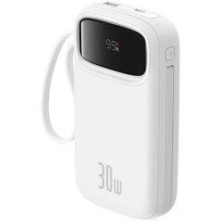Powerbank Baseus QPow 2 10000mAh 30W z 2 wbudowanymi kablami USB-C - biały