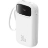 Powerbank Baseus QPow 2 10000mAh 30W z 2 wbudowanymi kablami USB-C - biały