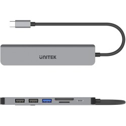 Hub USB Unitek USB-C aluminium 7w1