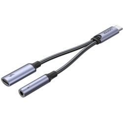 Unitek Adapter USB-C na minijack 3,5mm i USB-C 60W