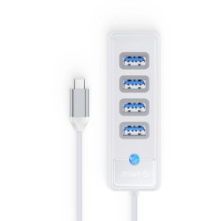 Hub USB Orico USB-C 4x USB-A 3.1 biały