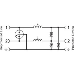 Ogranicznik przepięć 48V DC na szynę DIN EWIMAR SUG-48VDC/DIN