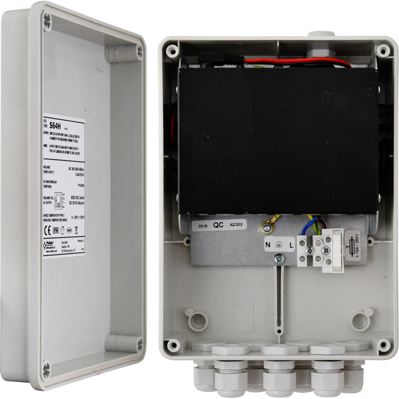 Switch 6-portowy S64H z zasilaczem do 4 kamer IP w obudowie hermetycznej