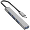 Orico Hub USB-C, USB-A 5Gbps, 3*USB-A 2.0, aluminiowy
