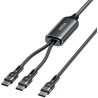 Unitek Kabel 2w1 USB-C PD 100W silikonowy 1,8 m